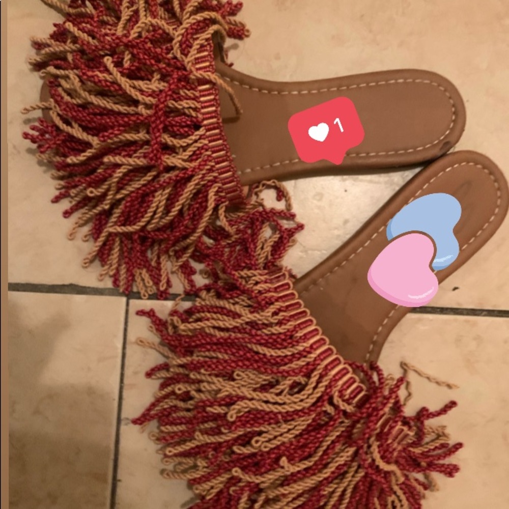 Tassel heels or flat sandals